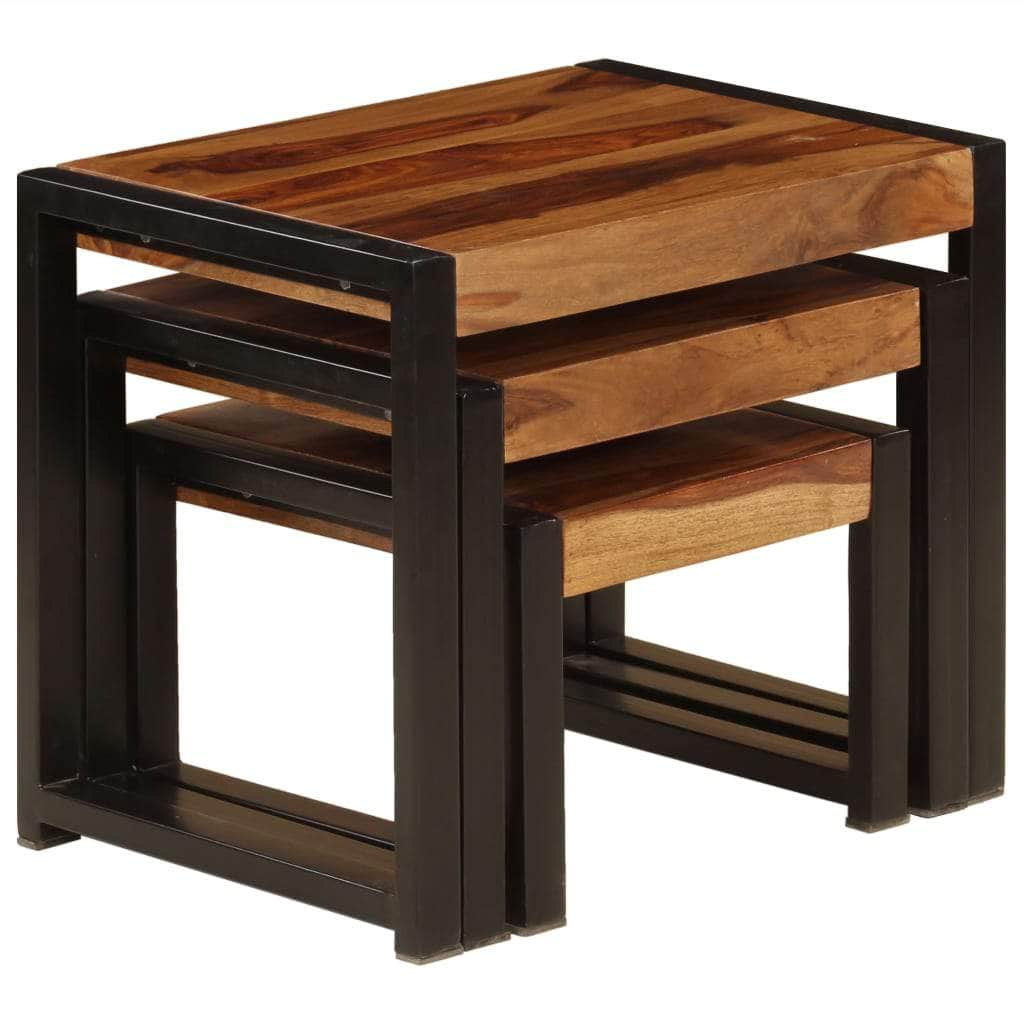 Nesting Tables 3 pcs Solid Sheesham Wood