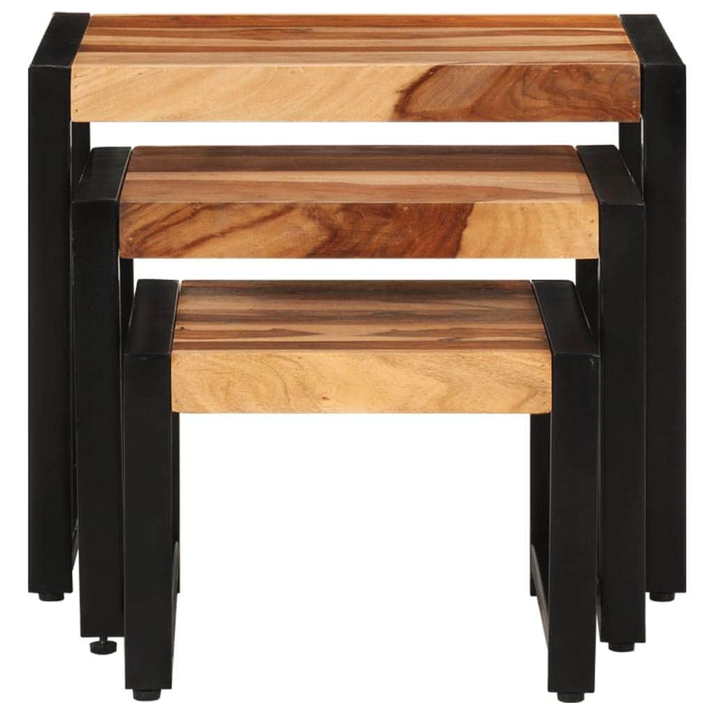 Nesting Tables 3 pcs Solid Sheesham Wood