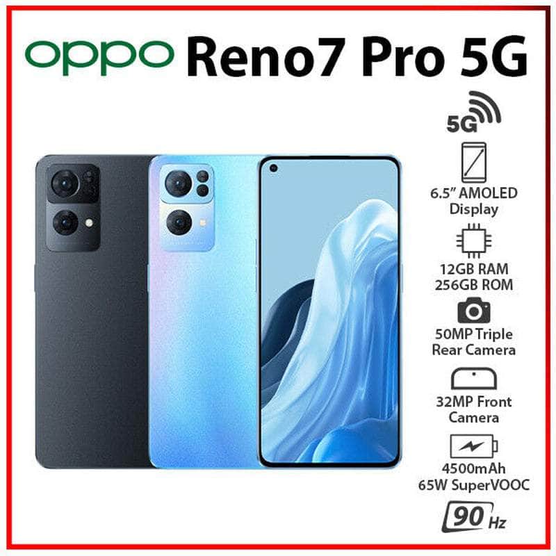 (New & Unlocked)Oppo Reno 7 Pro 5G 12GB+256GB Dual SIM Android Mobile Phone