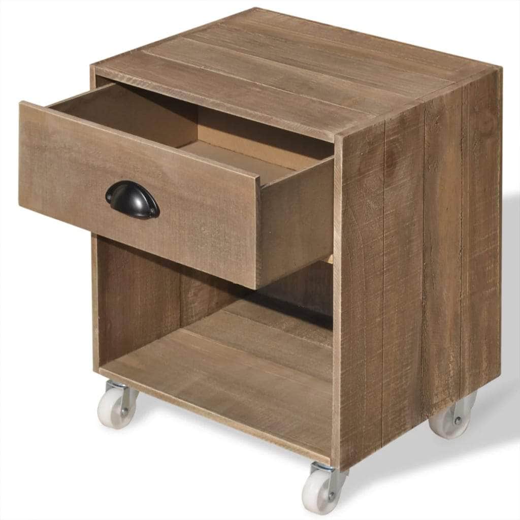 Nightstand 2 pcs Brown Solid Wood