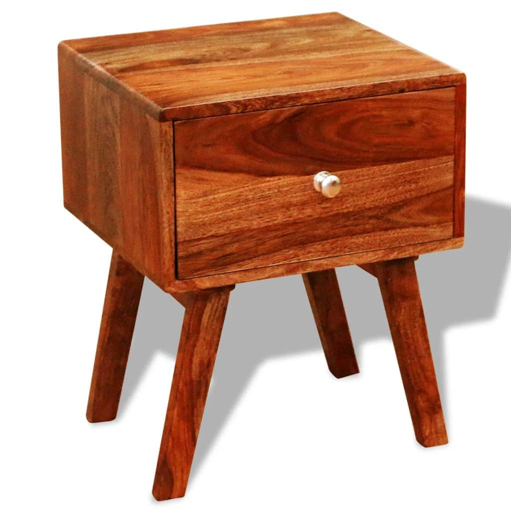 Nightstand 2 Pcs With 1 Drawer 55 Cm Solid Sheesham Wood