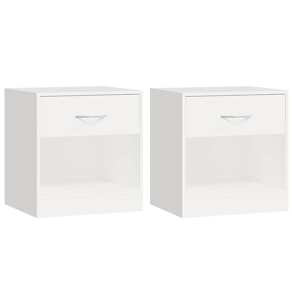 Nightstand 2 pcs with Drawer White