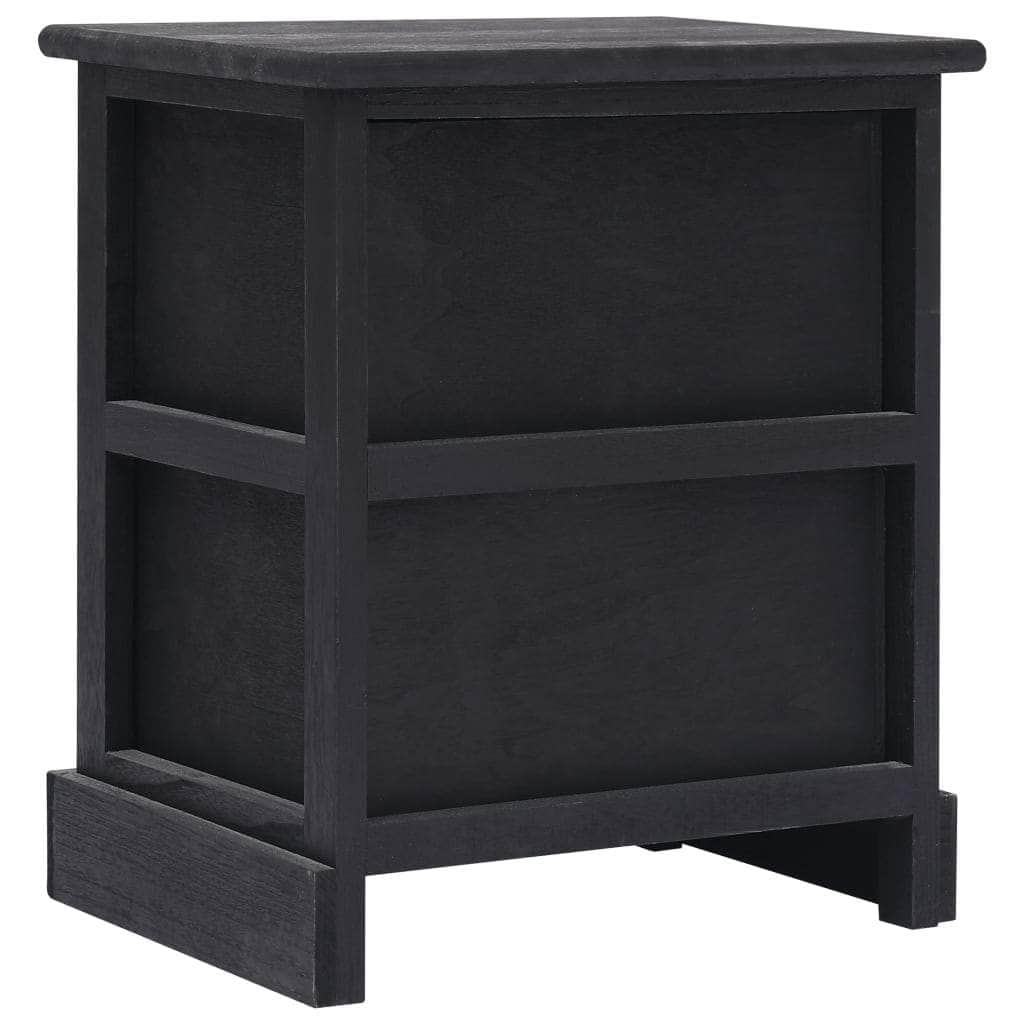 Nightstand Black Paulownia Wood