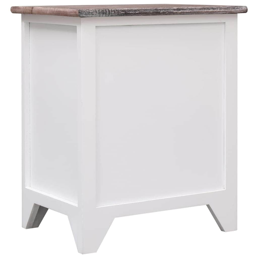 Nightstand Brown and White Paulownia Wood - Simple deals