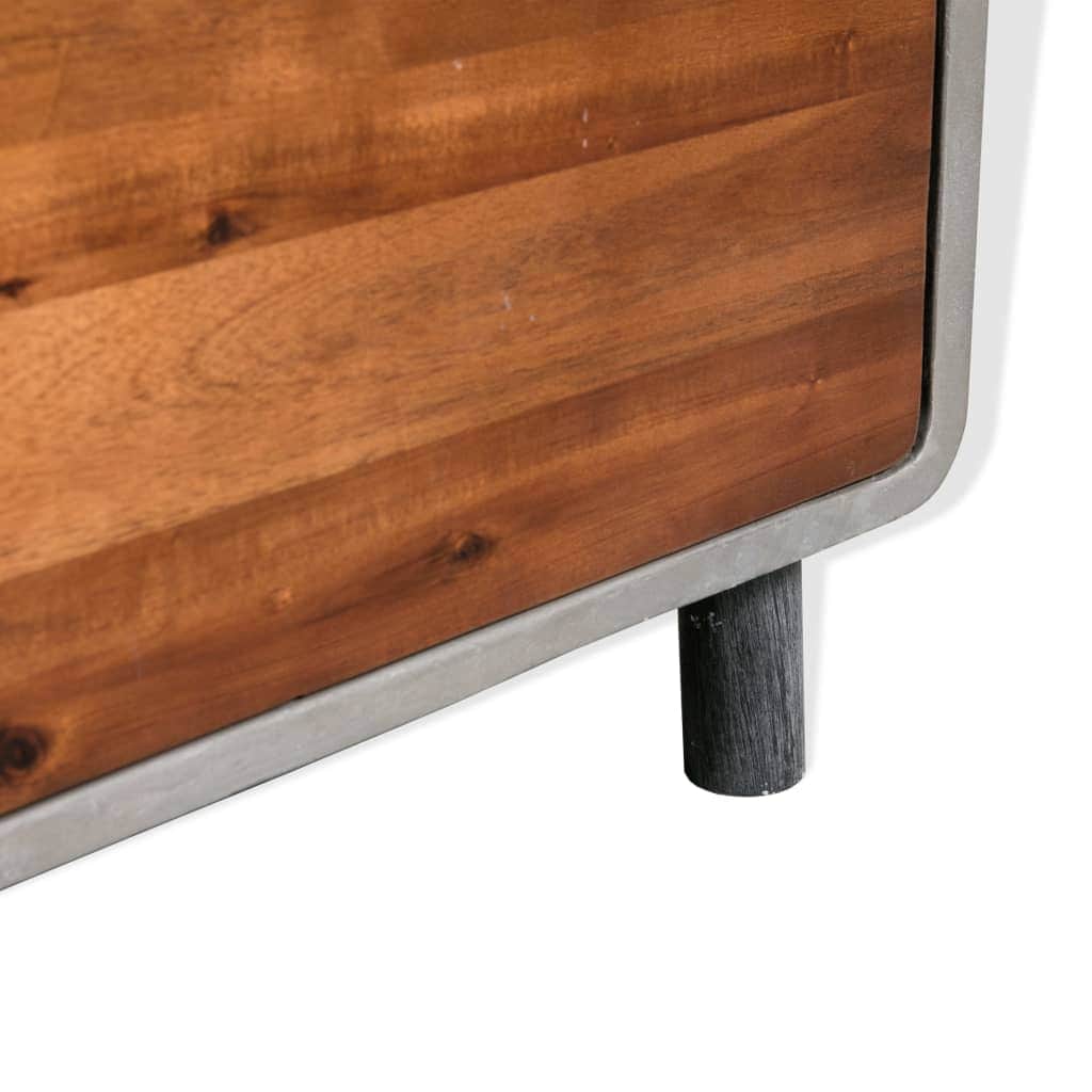 Nightstand Concrete Solid Acacia Wood