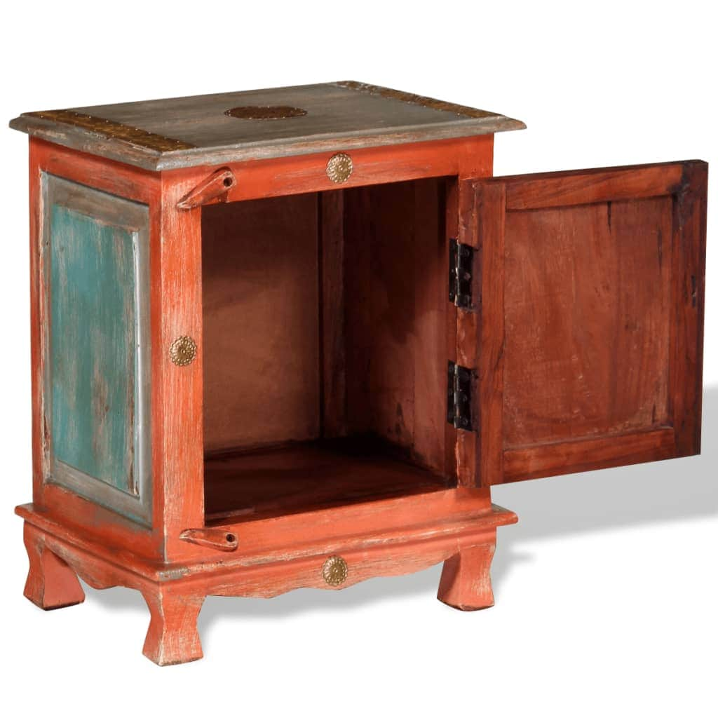 Nightstand Solid Mango Wood Orange