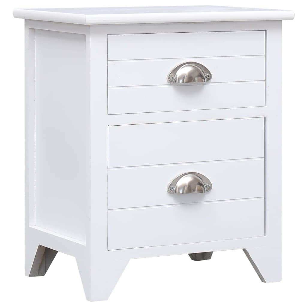 Nightstand White Paulownia Wood - Simple deals