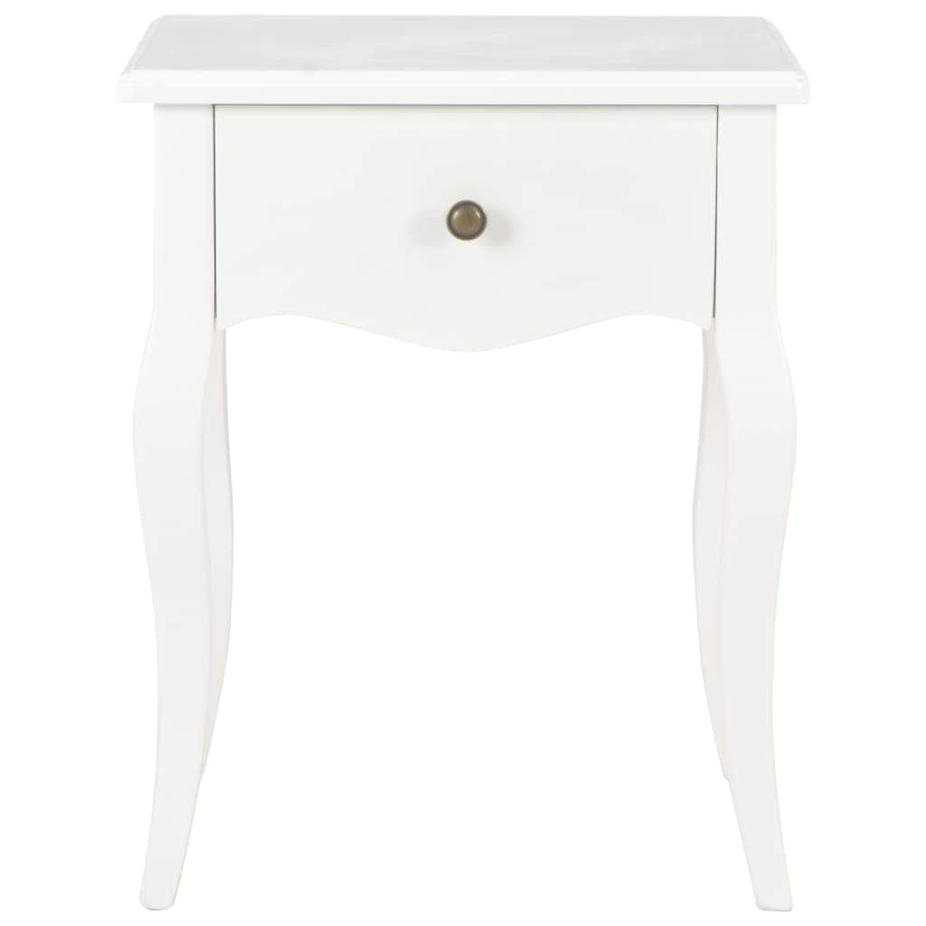 Nightstand White Solid Pine Wood