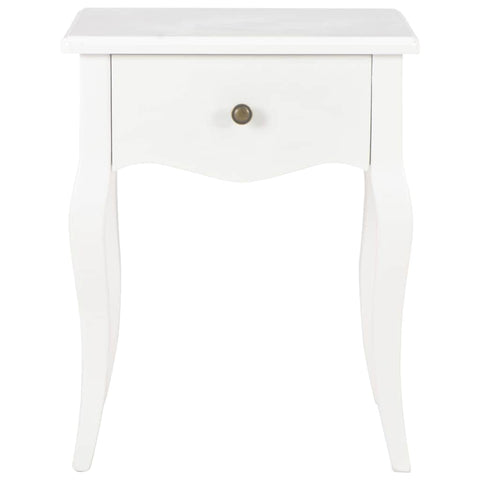 Nightstand White Solid Pine Wood