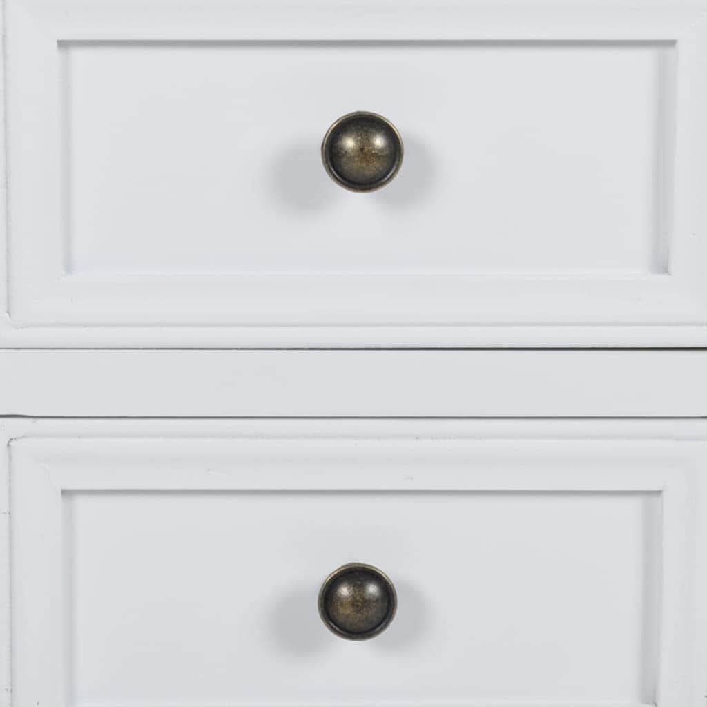 Nightstand with 2 Drawers MDF White