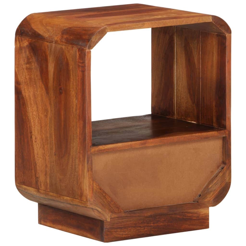 Nightstand With Drawer 2 Pcs Solid Sheesham Wood