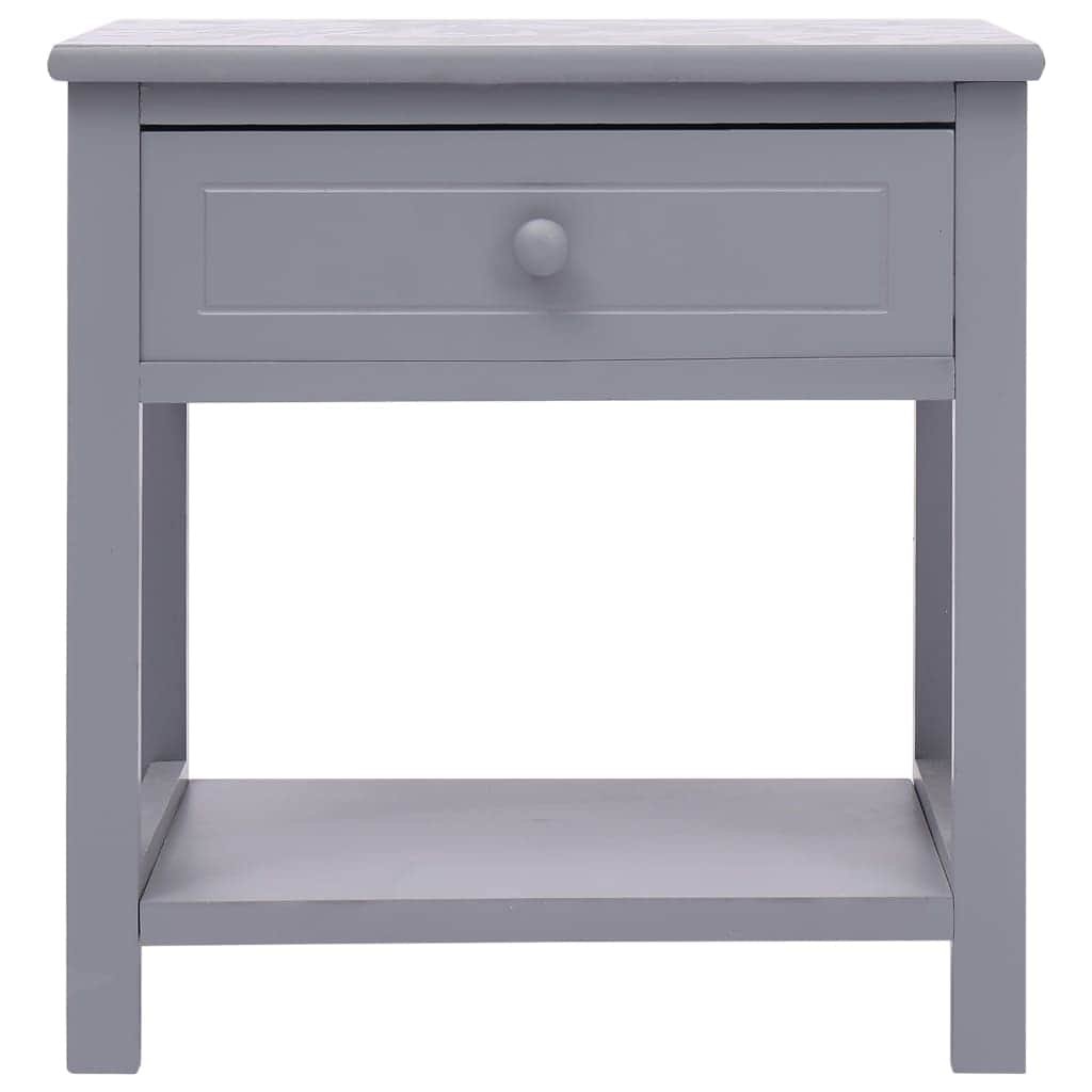 Nightstands 2 pcs Paulownia Wood Grey