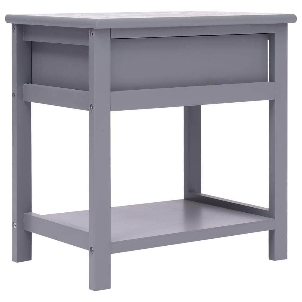 Nightstands 2 pcs Paulownia Wood Grey - Simple deals