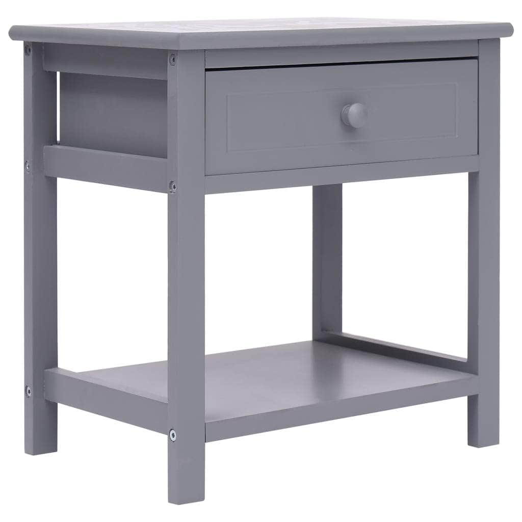 Nightstands 2 pcs Paulownia Wood Grey - Simple deals