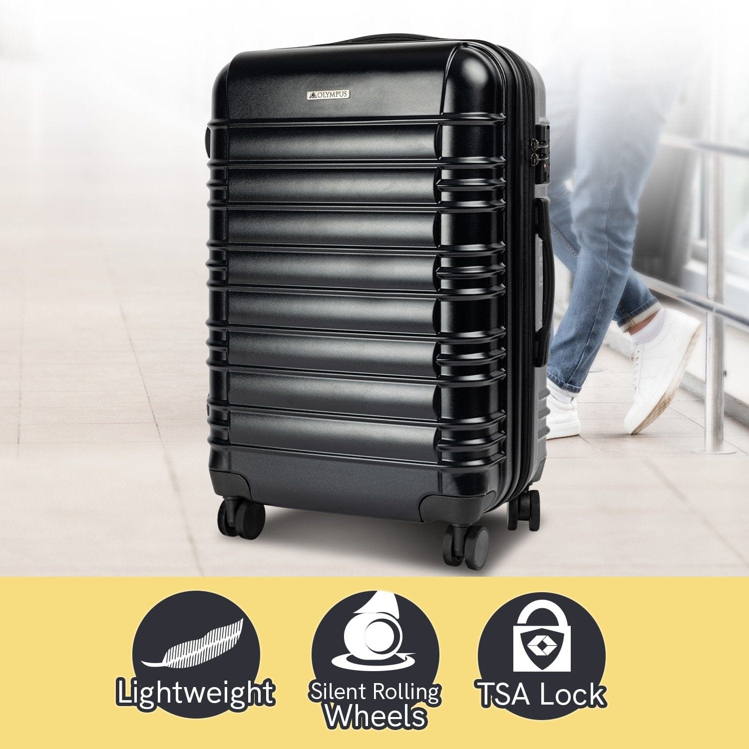 Noctis Suitcase 24in Hard Shell ABS+PC - Stygian Black