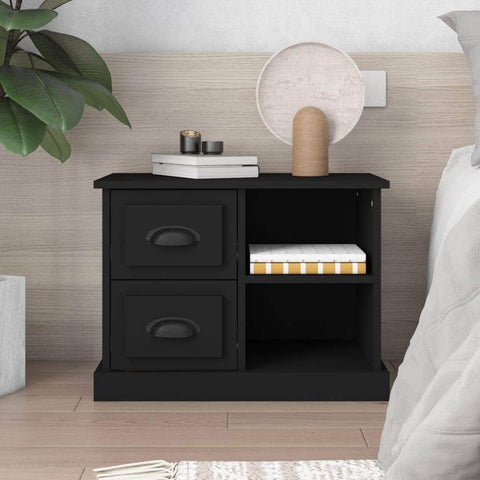 Nocturnal Elegance: Black Bedside Cabinet