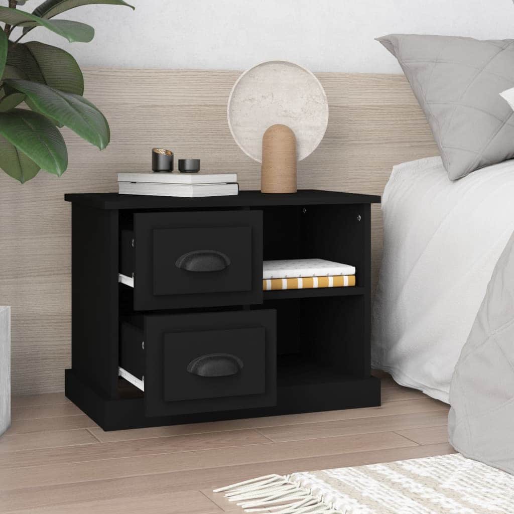 Nocturnal Elegance: Black Bedside Cabinet