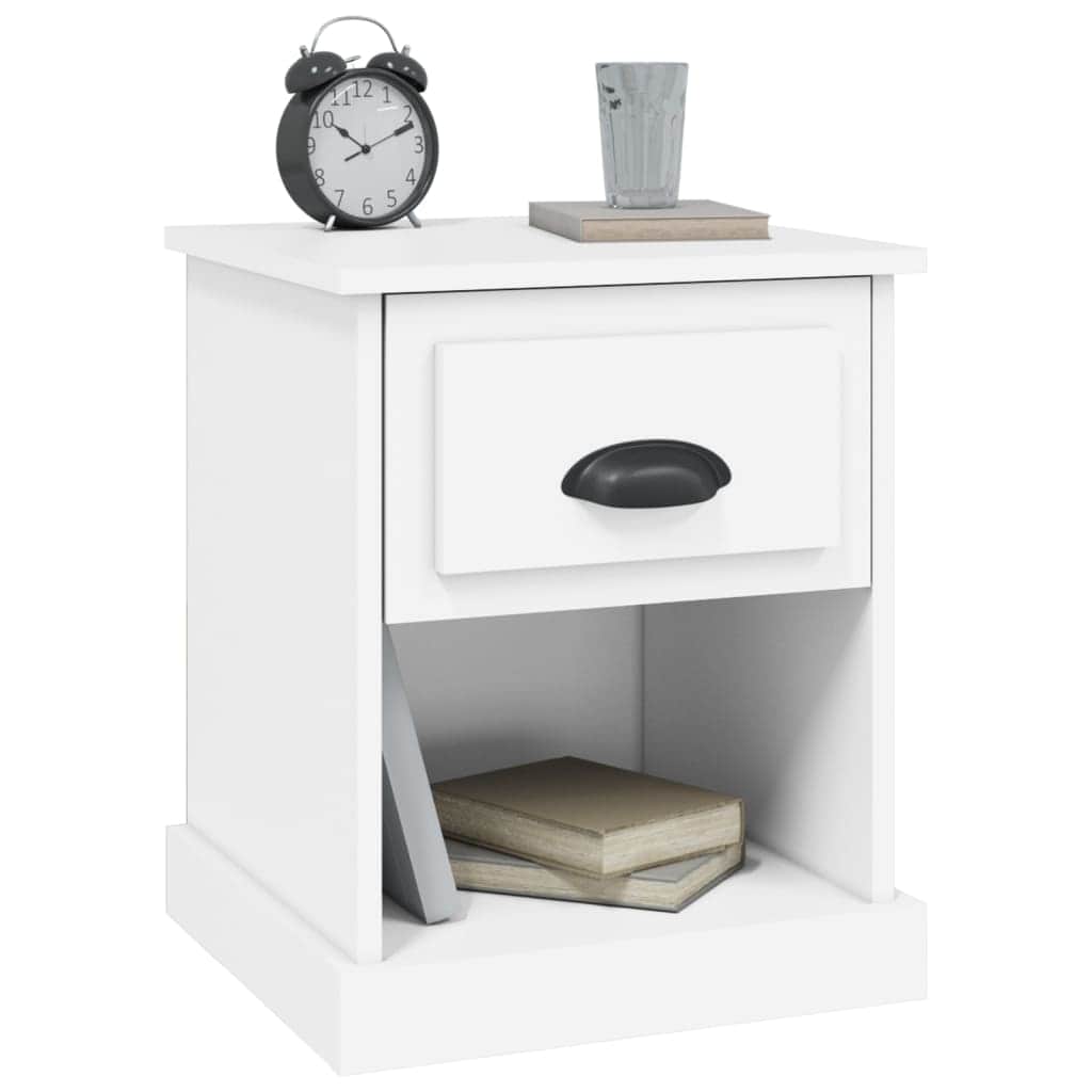 Nocturnal Luxe: Black Engineered Wood Bedside Cabinet