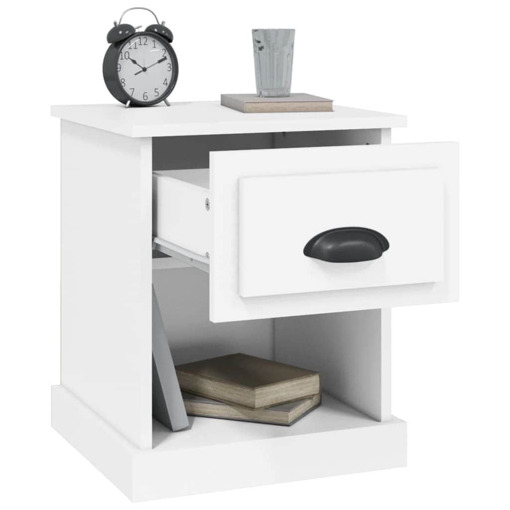 Nocturnal Luxe: Black Engineered Wood Bedside Cabinet