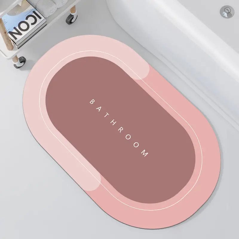 Non-Slip Oval Floor Mat for Bathroom - Super Absorbent, Quick Dry, and Easy to Clean