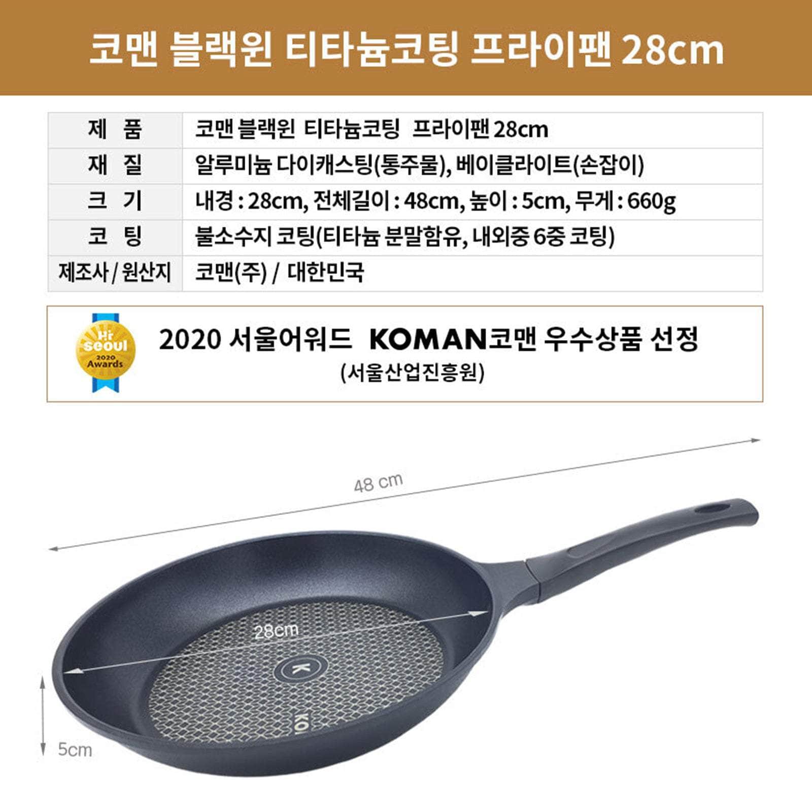 Non-Stick Titanium Coating Frying Pan 20 26 28cm Set