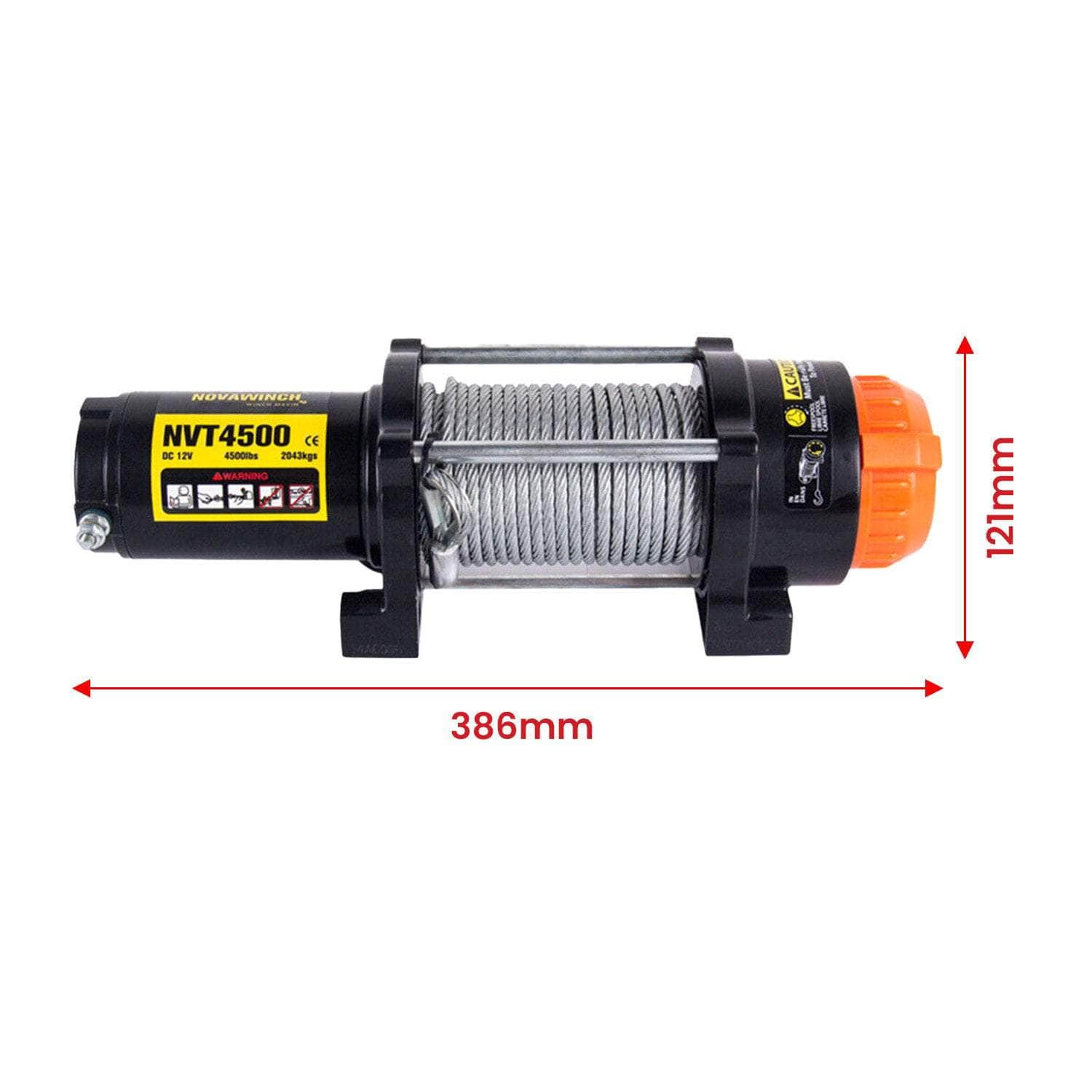 2041Kg - NovaWinch 12V Electric Winch 2041KG 4500LBS