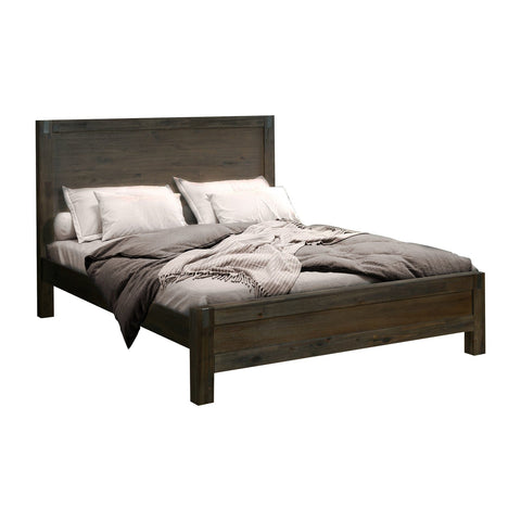 Queen Size Chocolate Bed Frame, Solid Wood Acacia