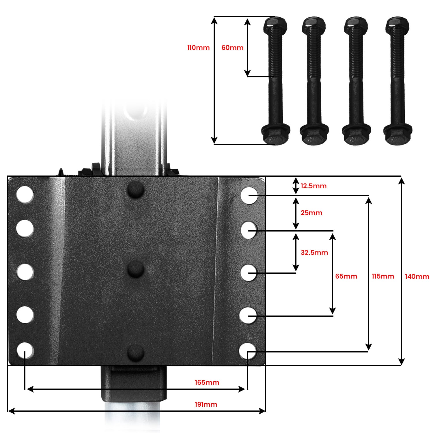 Electric Jockey Wheel 12V double