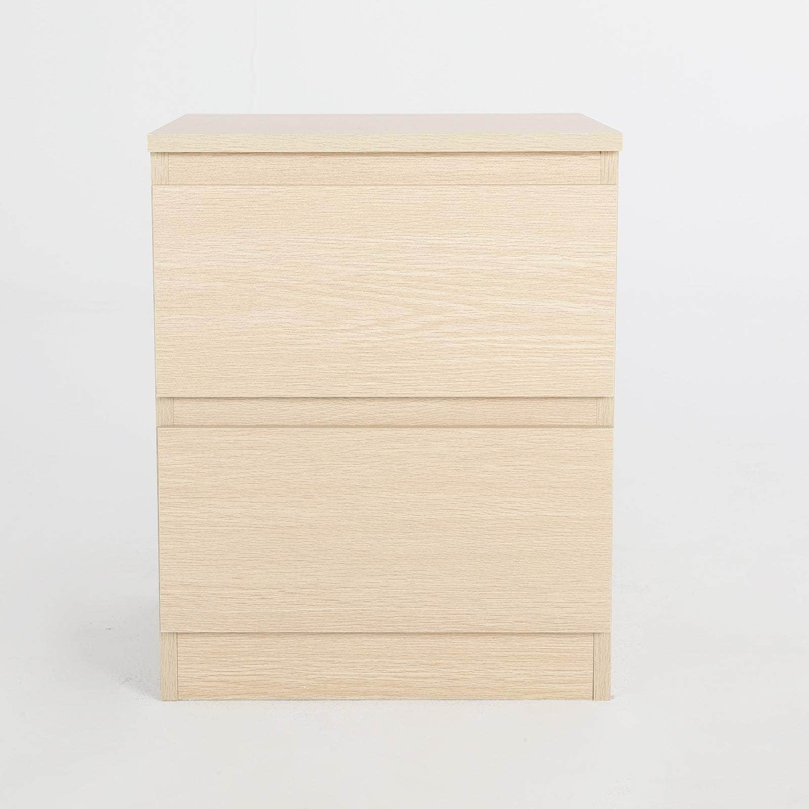 Oak Bedside Table with 2 Drawers