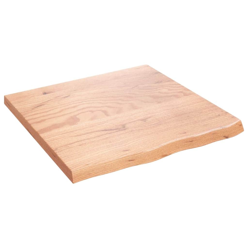 Oak colour - Oak Elegance: Light Brown Treated Solid Wood Table Top