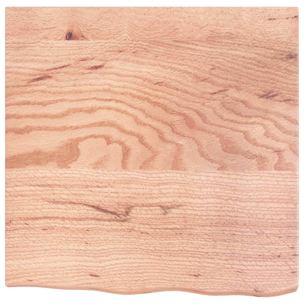 Oak Elegance: Light Brown Treated Solid Wood Table Top | Wood finish