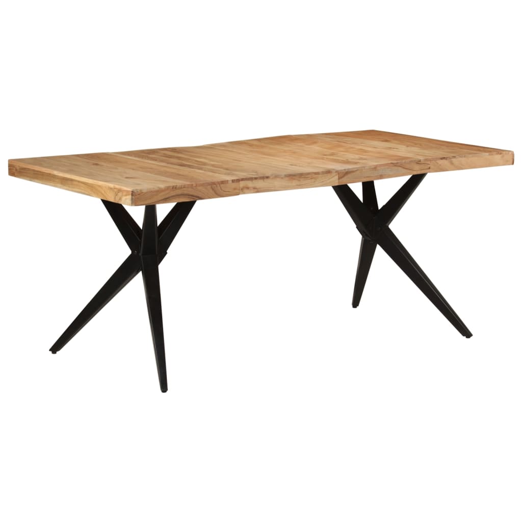 Obsidian Elegance: Acacia Wood Dining Table in Black Beauty