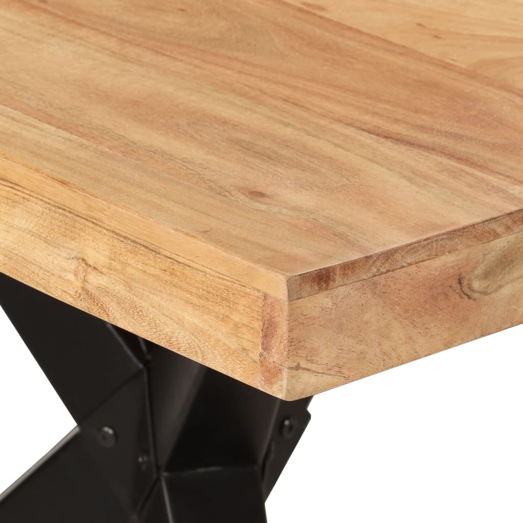 Obsidian Elegance: Acacia Wood Dining Table in Black Beauty