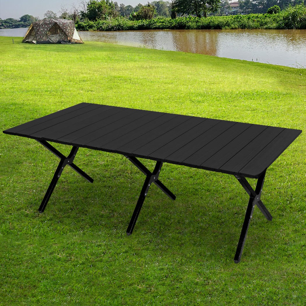 Versatile Folding Camping Table Portable Black  Scandi Inspired - id4