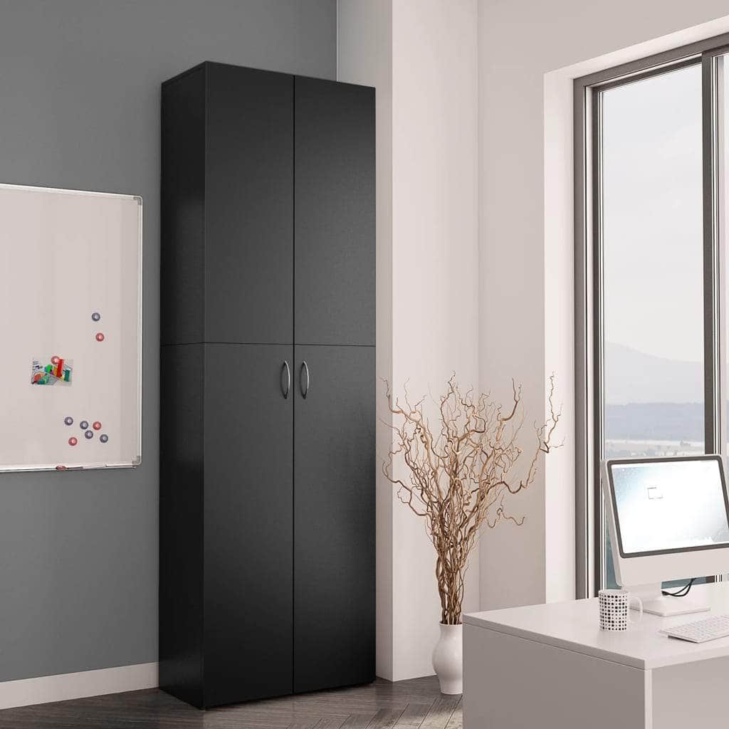 Office Cabinet Black Chipboard