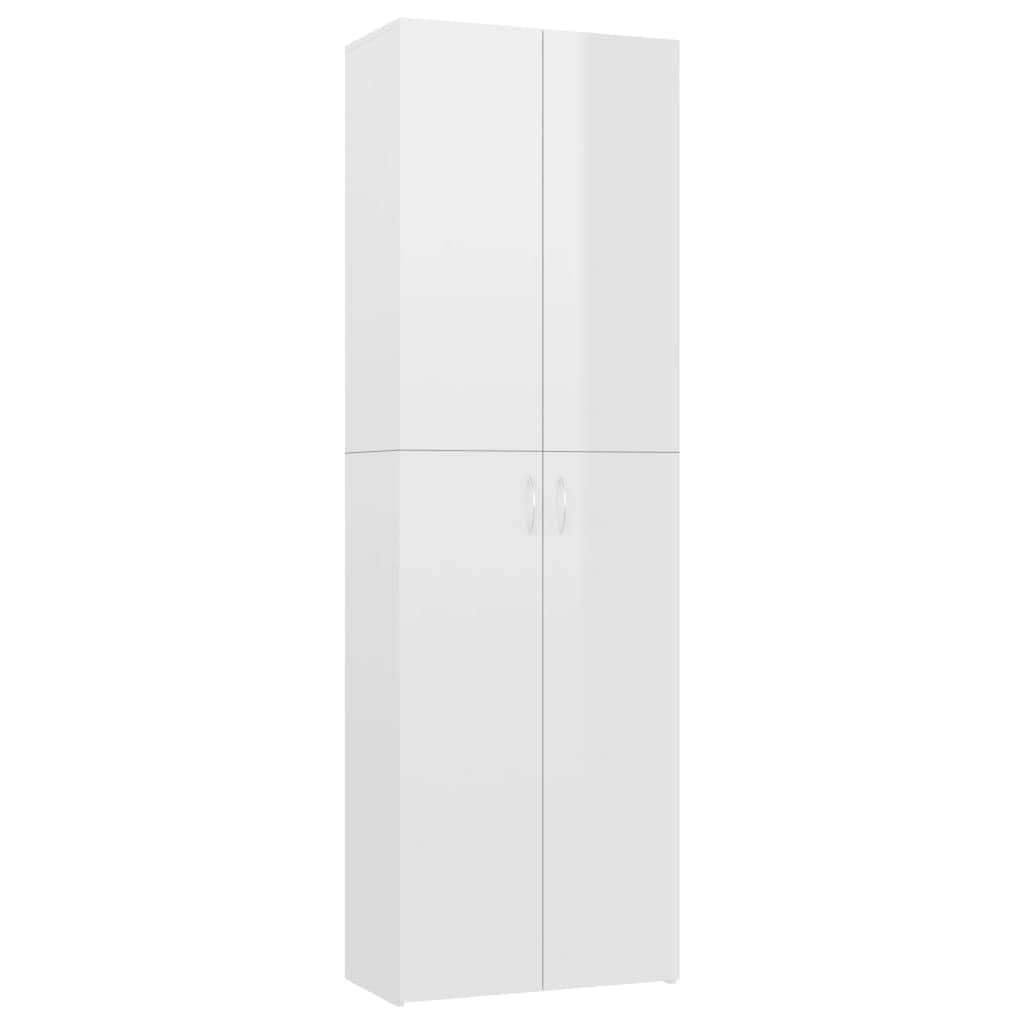 Office Cabinet High Gloss White Chipboard