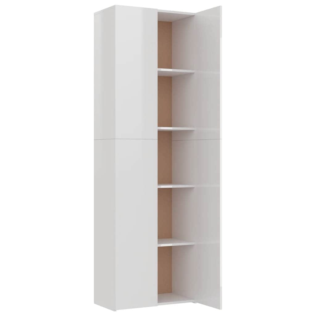 Office Cabinet High Gloss White Chipboard