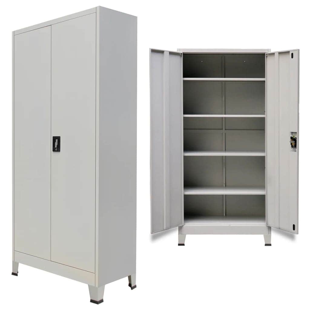 Office Cabinet with 2 Doors Steel Grey