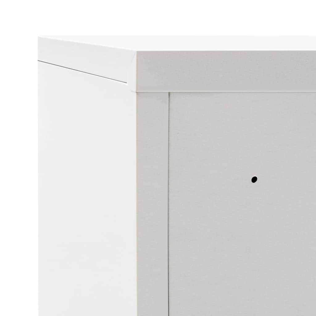 Office Cabinet with Sliding Doors Metal Grey