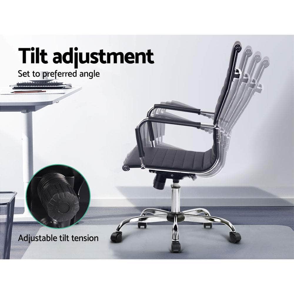 Office Chair Conference Chairs PU Leather High Back Black