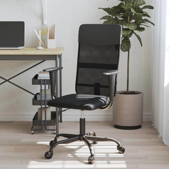 Office Chair Height Adjustable Black Faux Leather