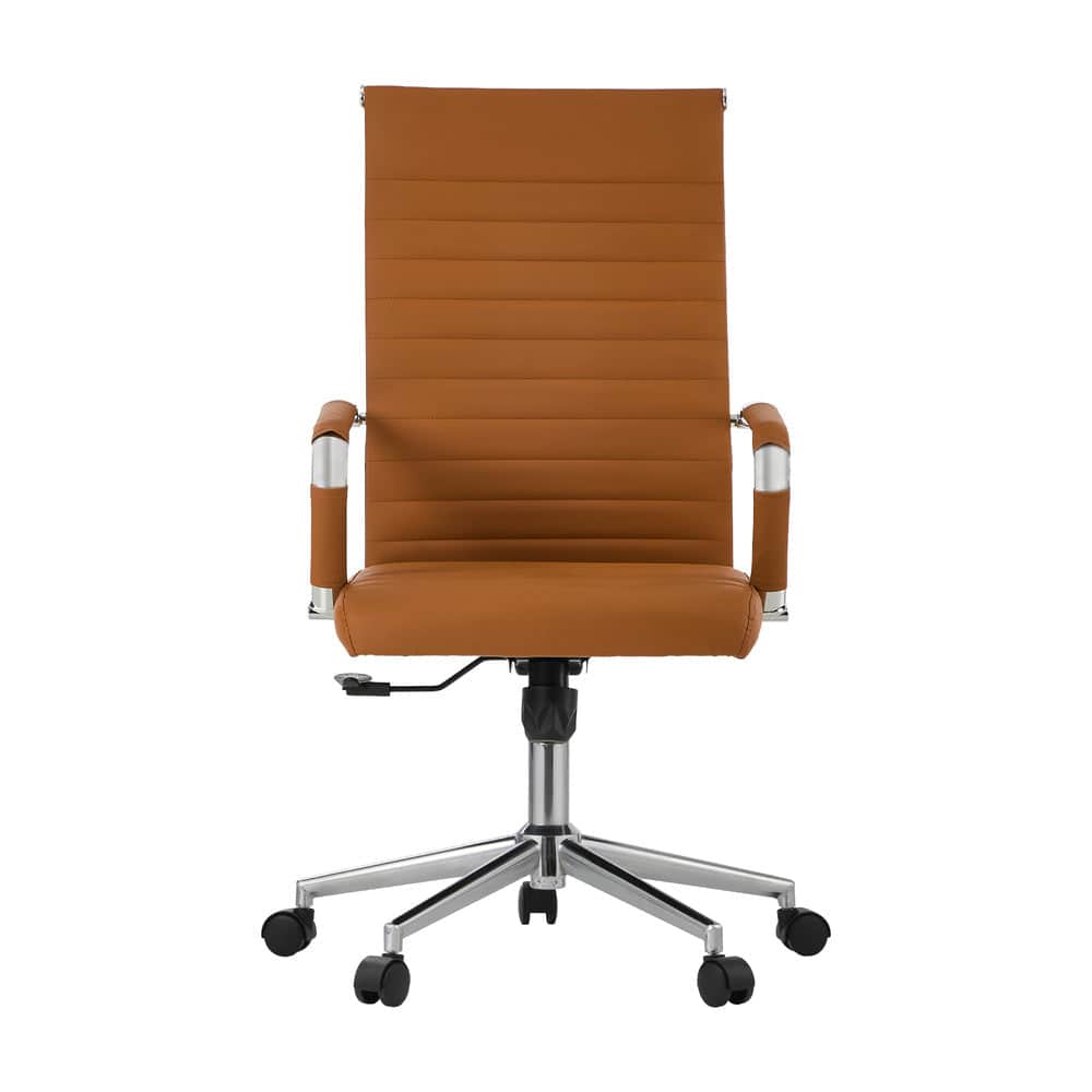 Office Chair High Back Swivel Leather Executive Desk Chair Brown