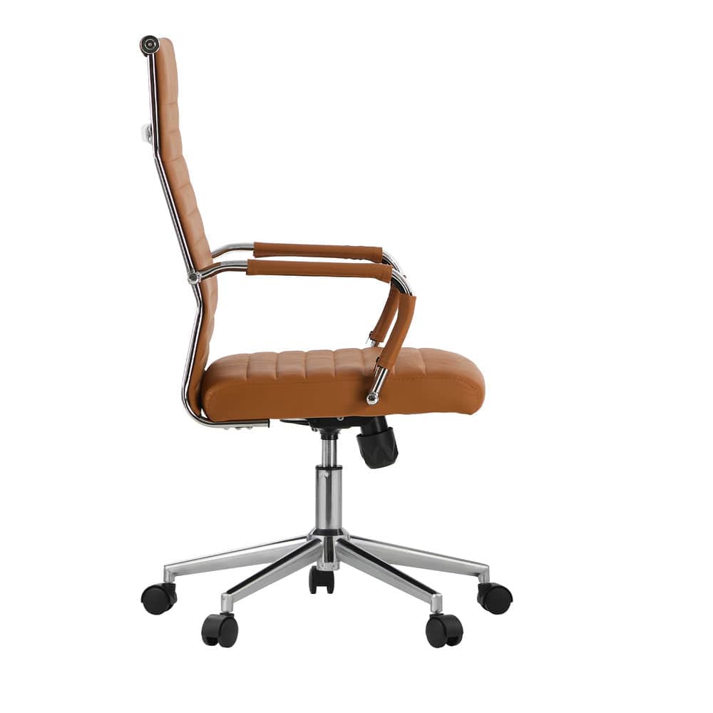 Office Chair High Back Swivel Leather Executive Desk Chair Brown