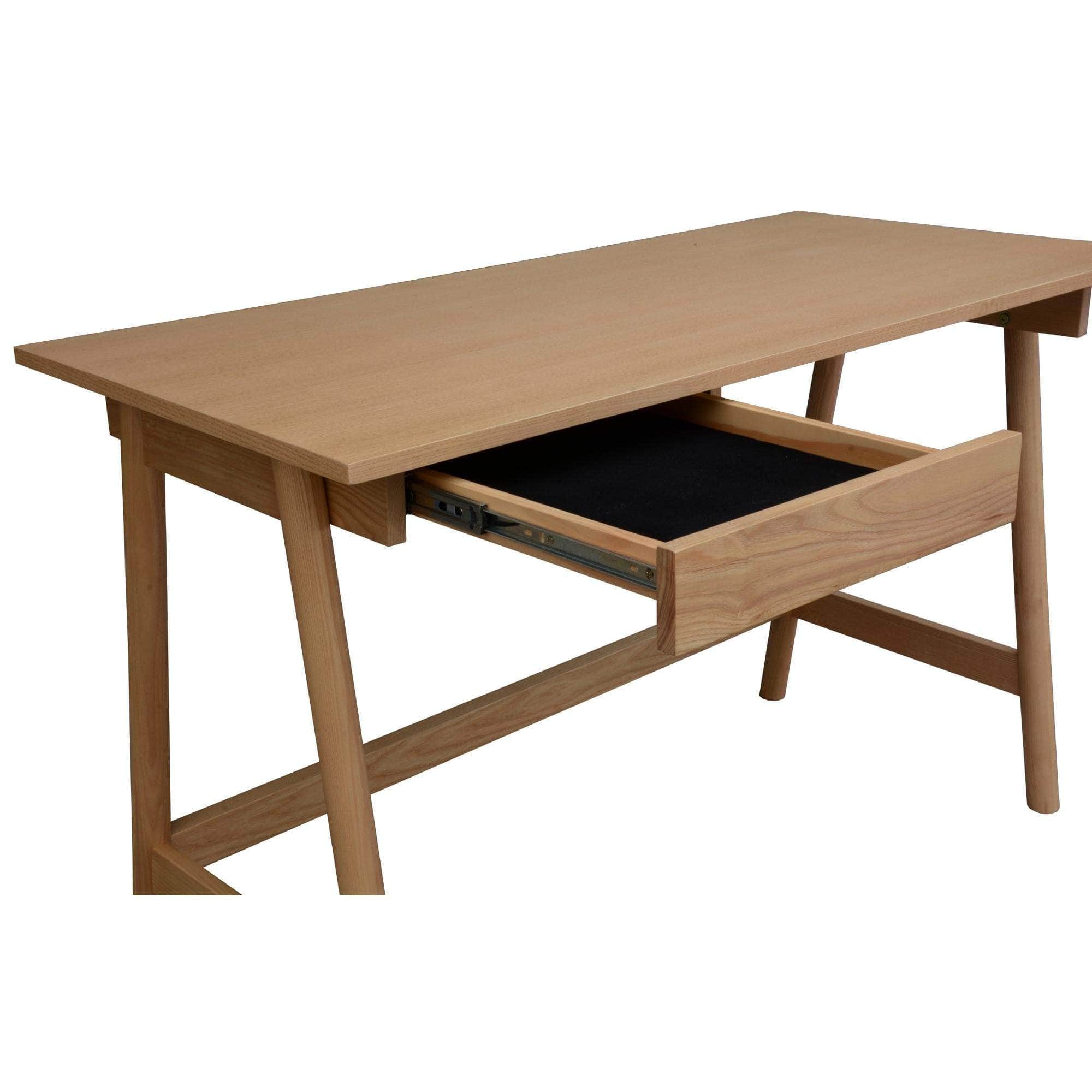 Office Desk Student Study Table Solid Wooden Timber Frame - Ash Natural