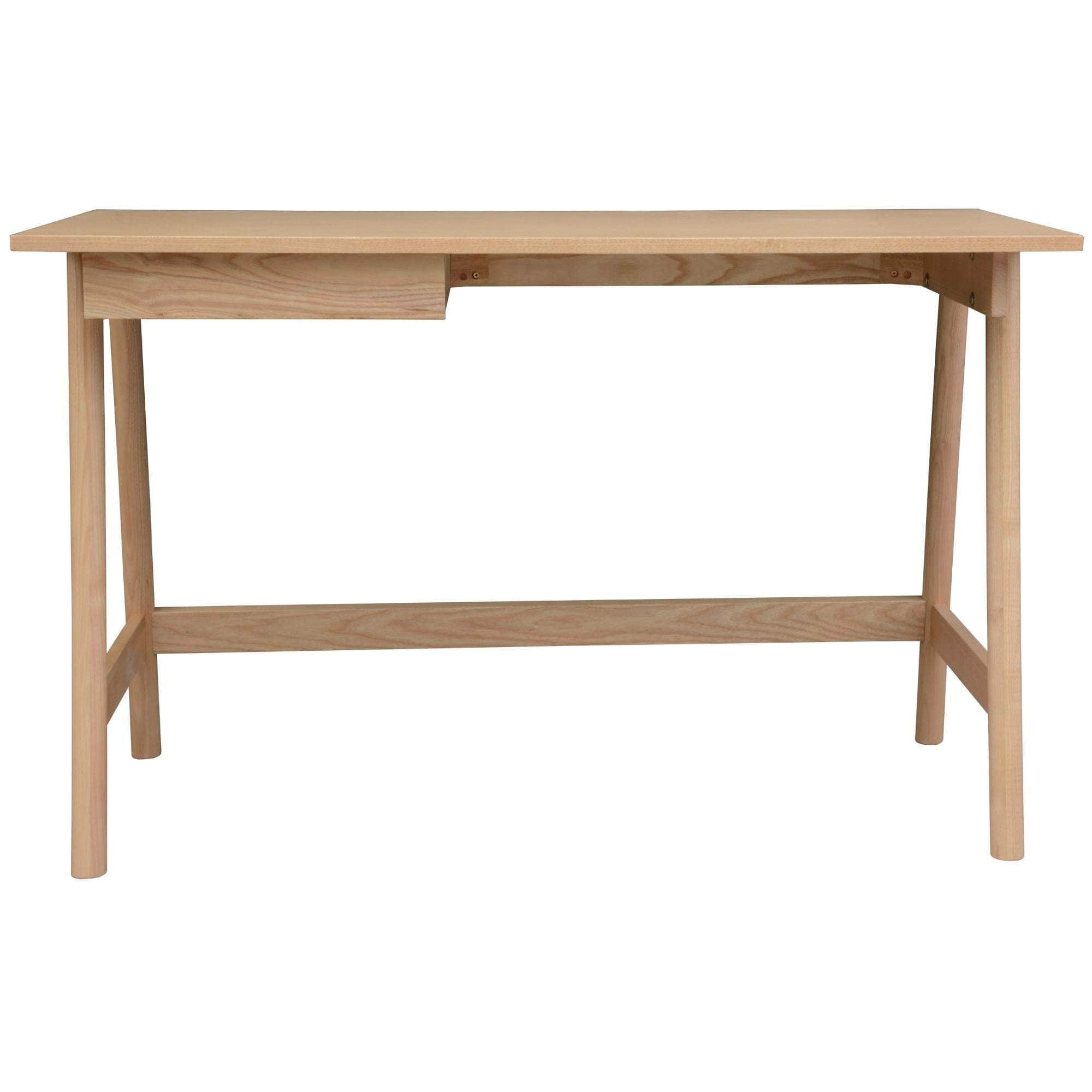 Office Desk Student Study Table Solid Wooden Timber Frame - Ash Natural