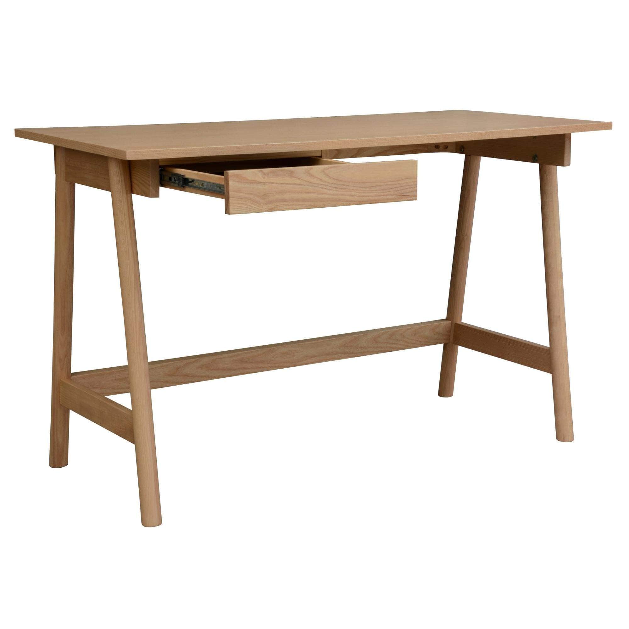 Office Desk Student Study Table Solid Wooden Timber Frame - Ash Natural