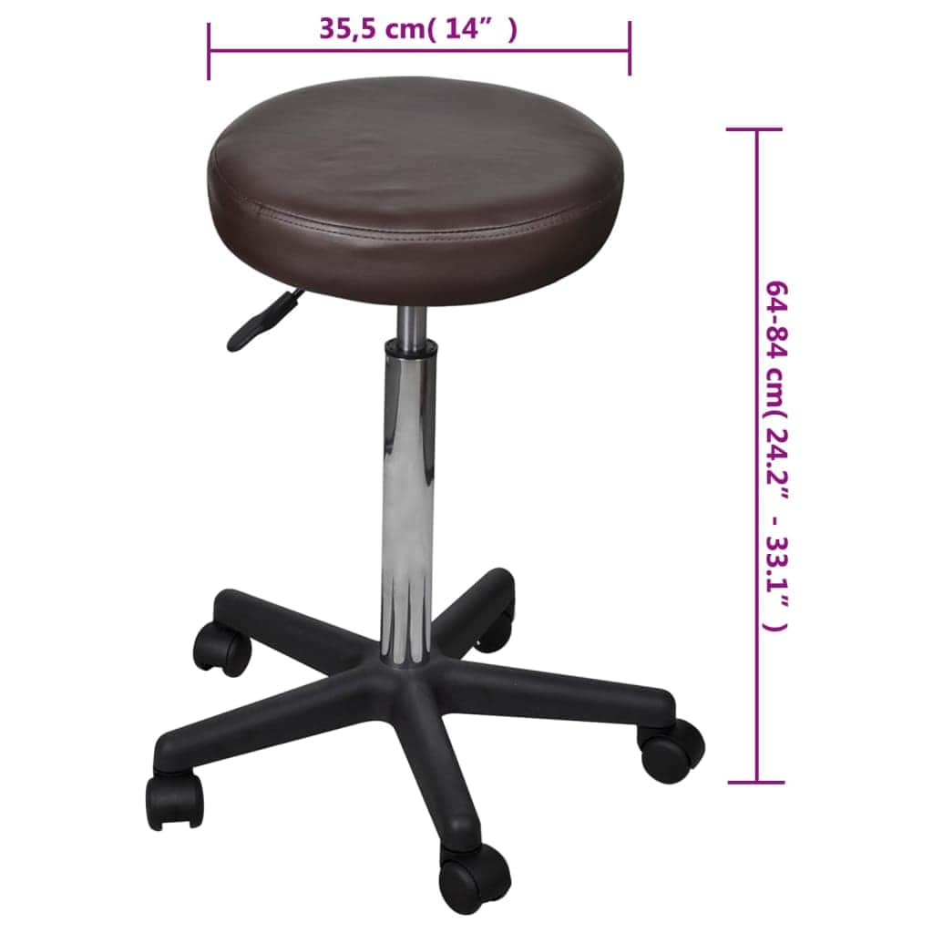 Office Stools 2 pcs Brown faux Leather - Simple deals
