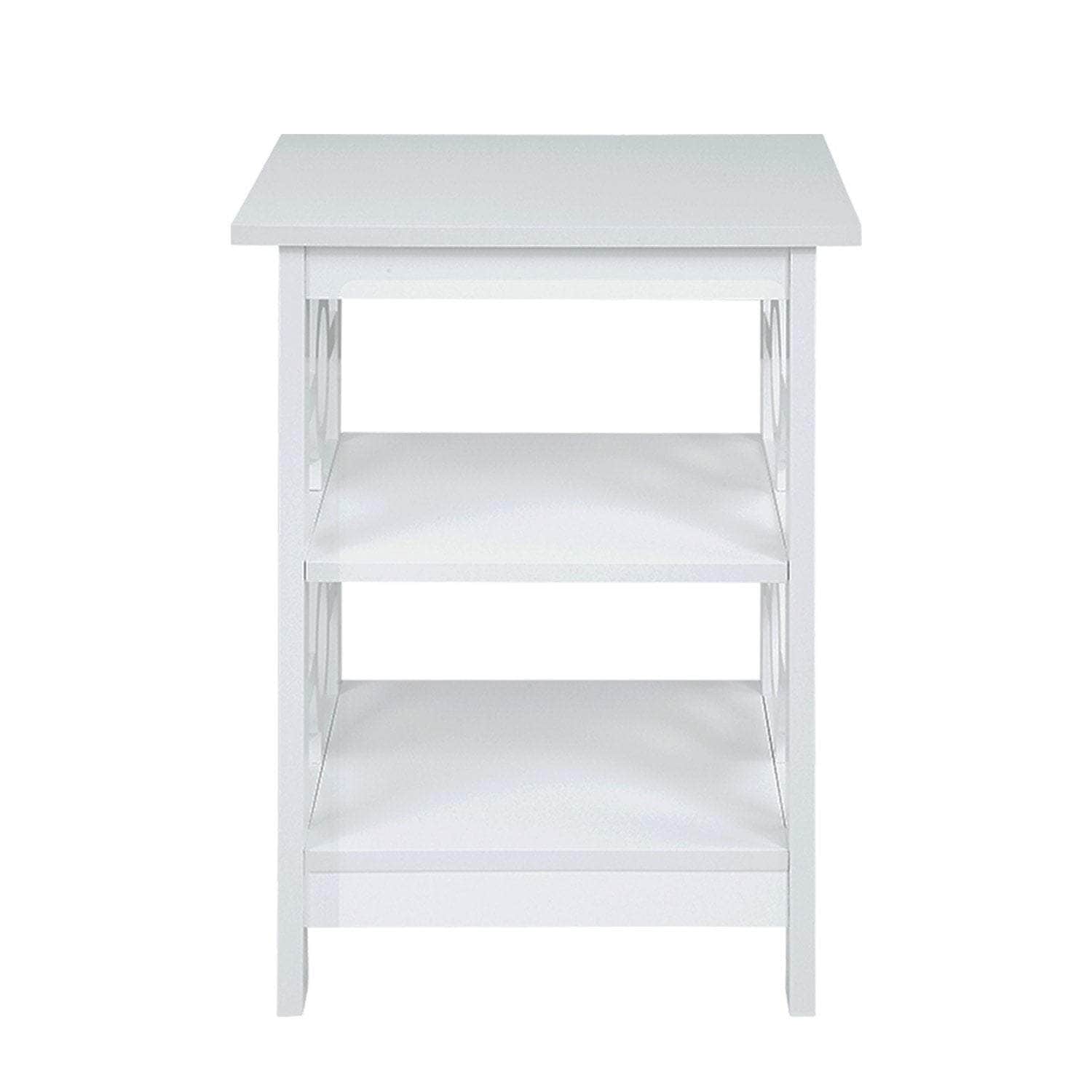 Oliver 2-Tier Bedside Table - White