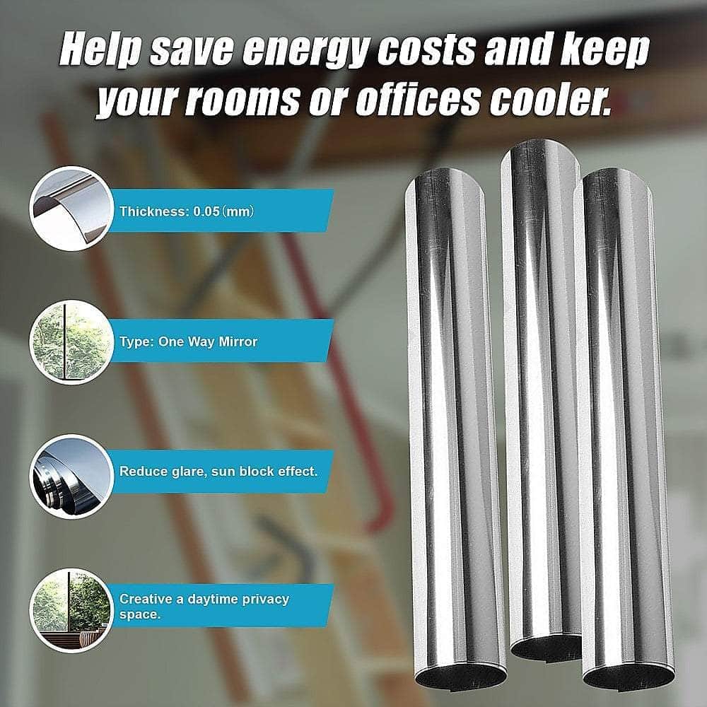 One Way Mirror Privacy Reflection Window Tint Film Stop Heat