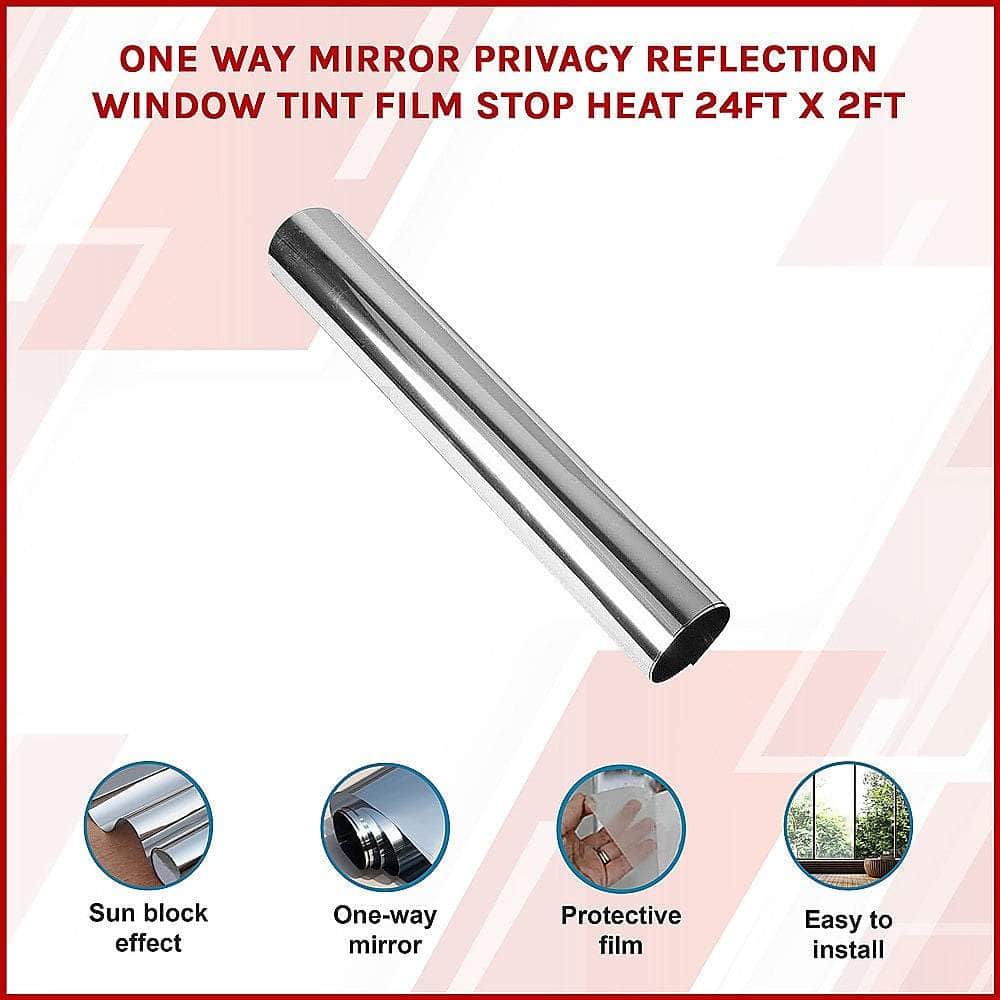 One Way Mirror Privacy Reflection Window Tint Film Stop Heat